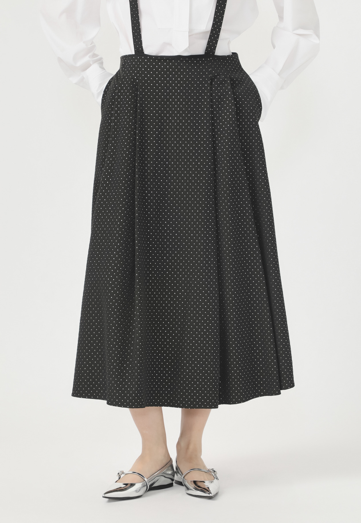 METALLIC DOT JACQUARD TUCK SKIRT 詳細画像 Chcl 4