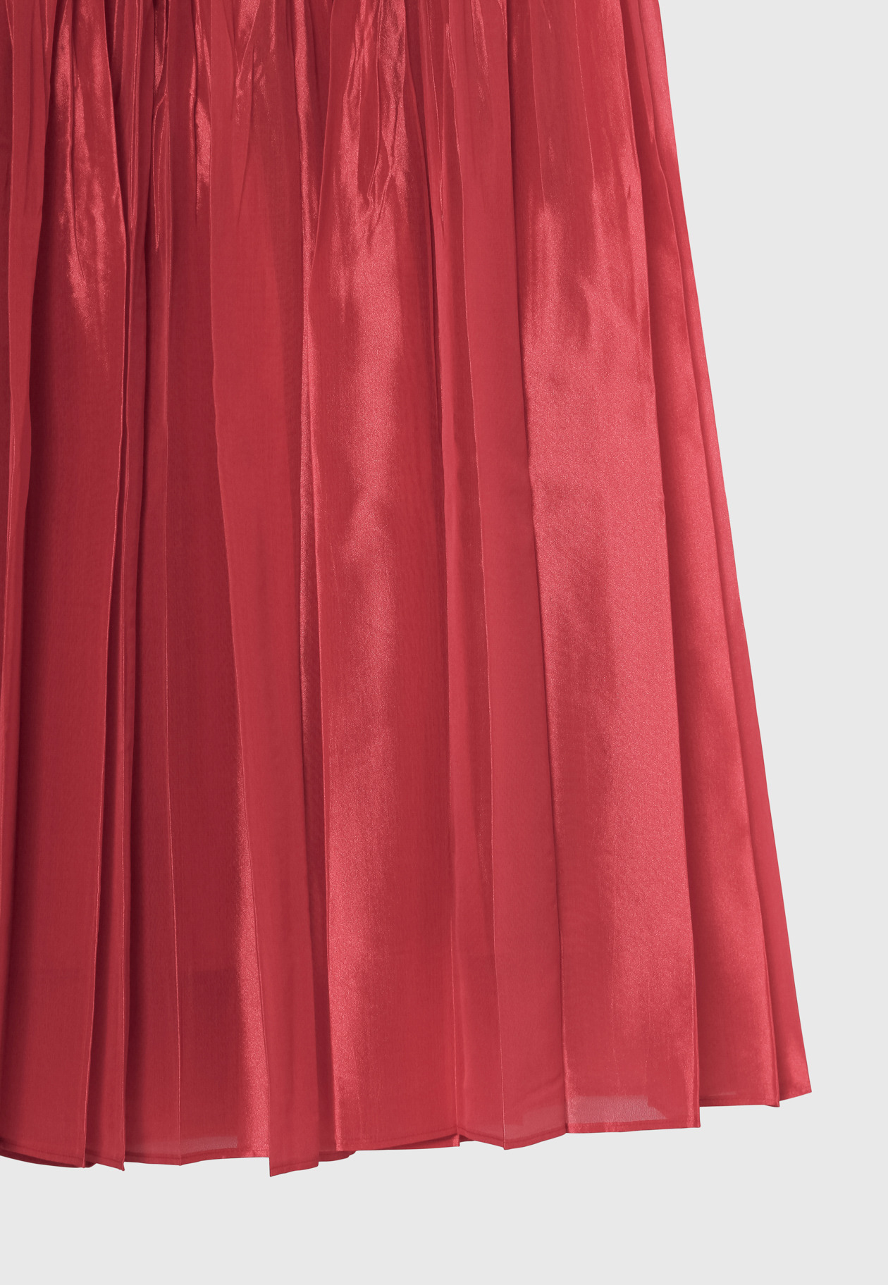 SILK POLYESTER PLEATS SKIRT 詳細画像 Red 10