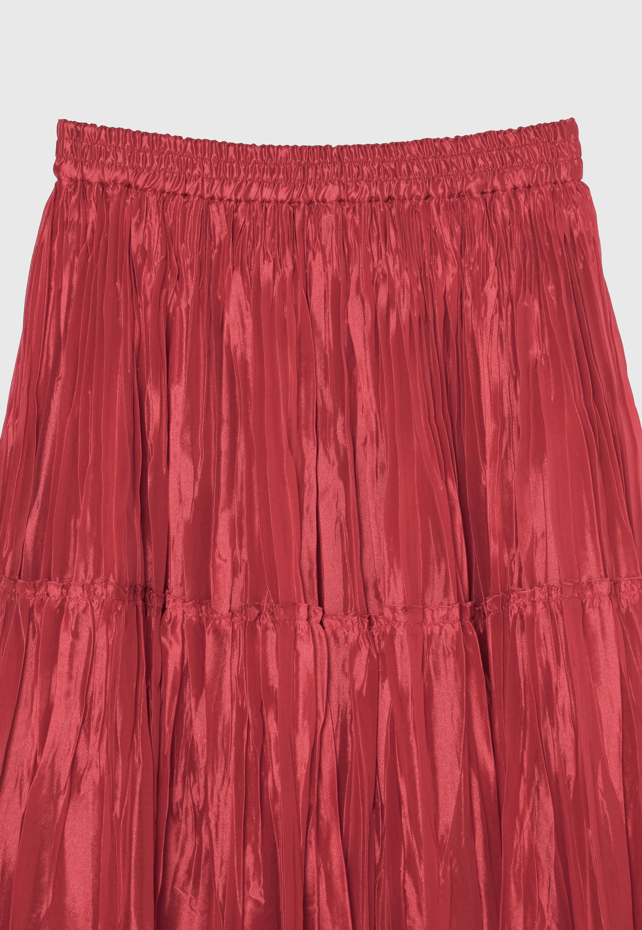 SILK POLYESTER PLEATS SKIRT 詳細画像 Red 8