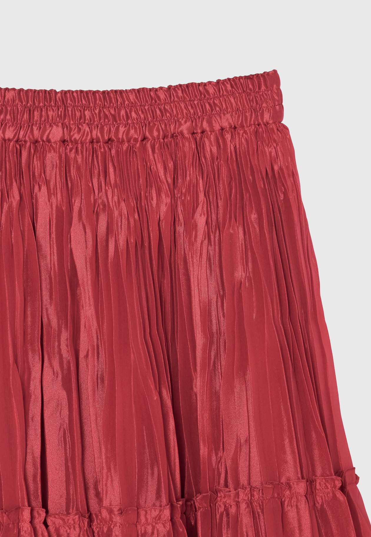 SILK POLYESTER PLEATS SKIRT 詳細画像 Red 9