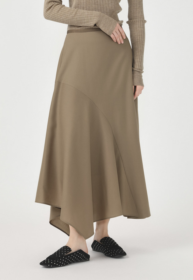 WOOL TORO ASYMMETRY SKIRT 詳細画像 Camel 1