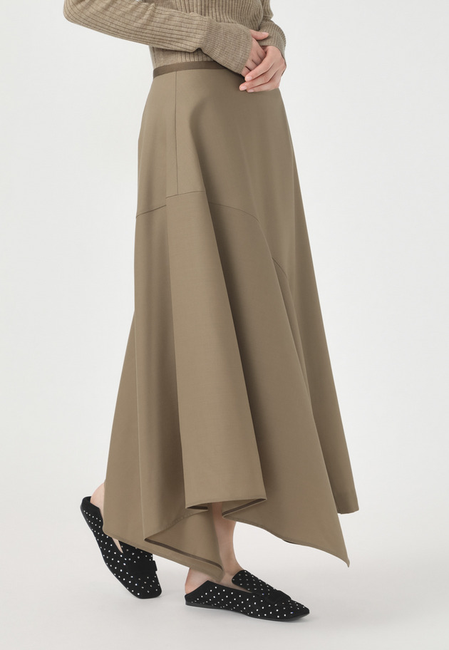 WOOL TORO ASYMMETRY SKIRT 詳細画像 Camel 2