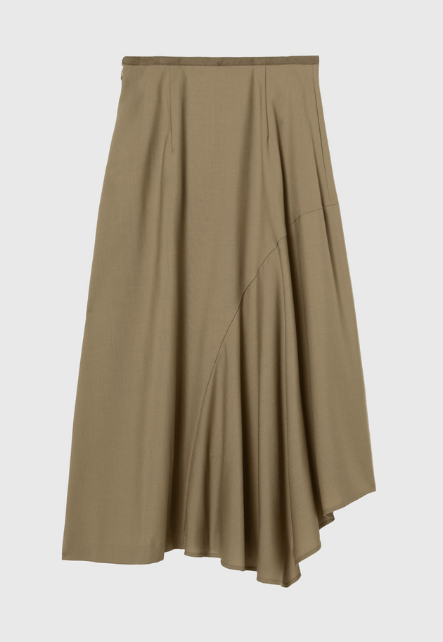 WOOL TORO ASYMMETRY SKIRT 詳細画像 Camel 7