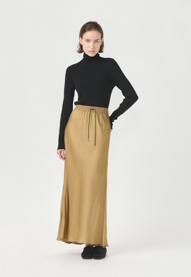 VISCOSE SATIN SKIRT 詳細画像 Camel 1