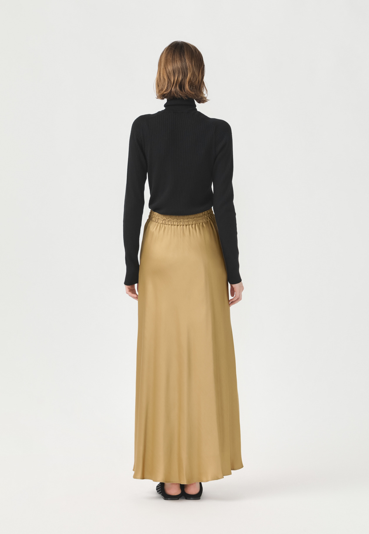 VISCOSE SATIN SKIRT 詳細画像 Camel 4