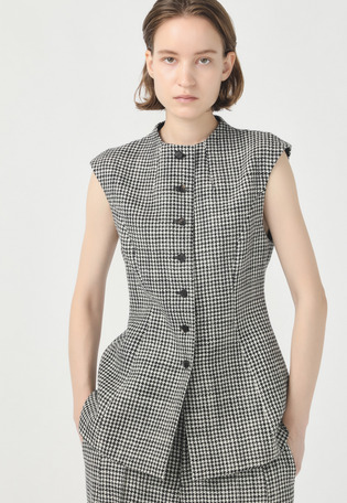 HOUNDSTOOTH BODY CONSCIOUS GILET