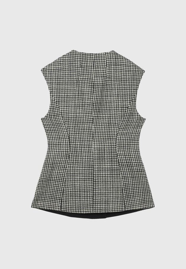 HOUNDSTOOTH BODY CONSCIOUS GILET 詳細画像 Black 6