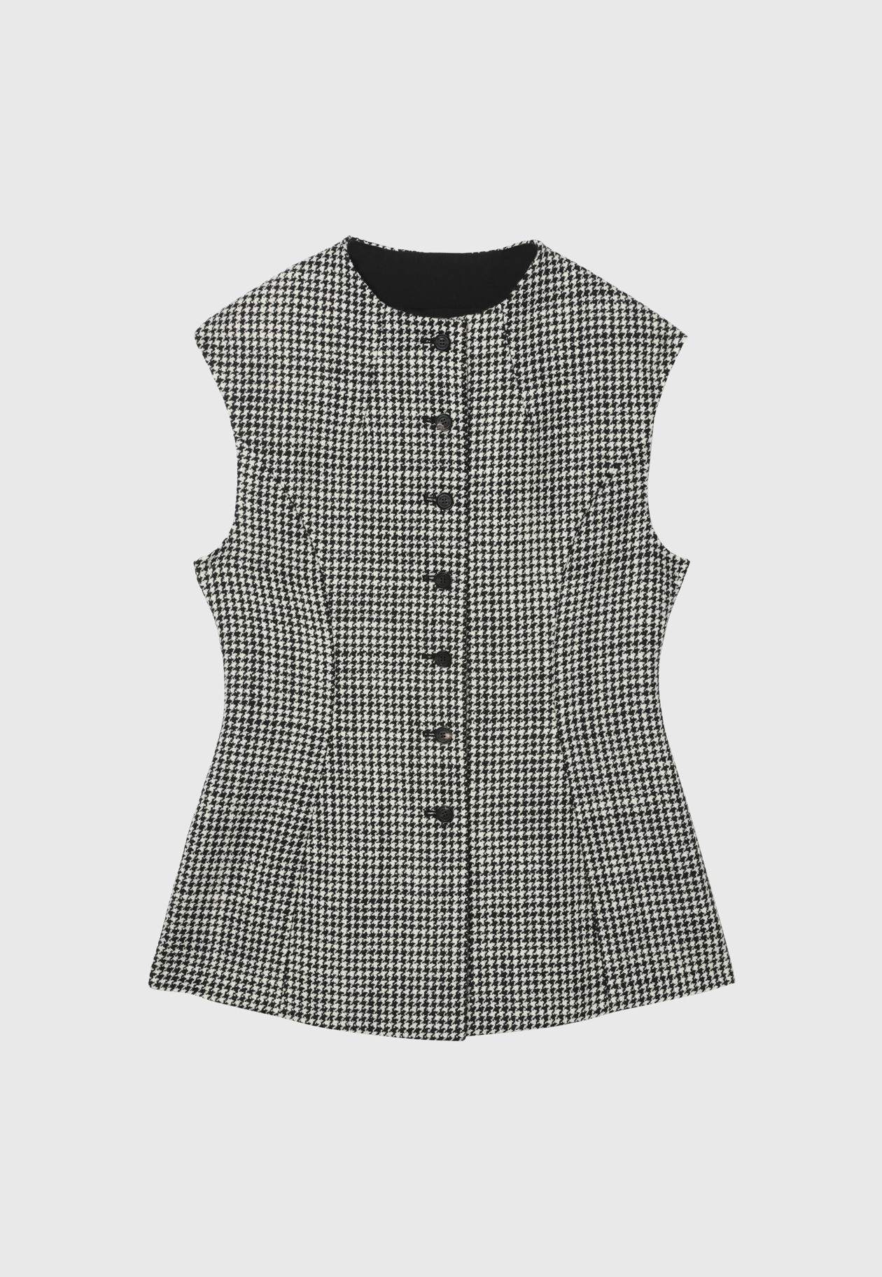 HOUNDSTOOTH BODY CONSCIOUS GILET 詳細画像 Black 5