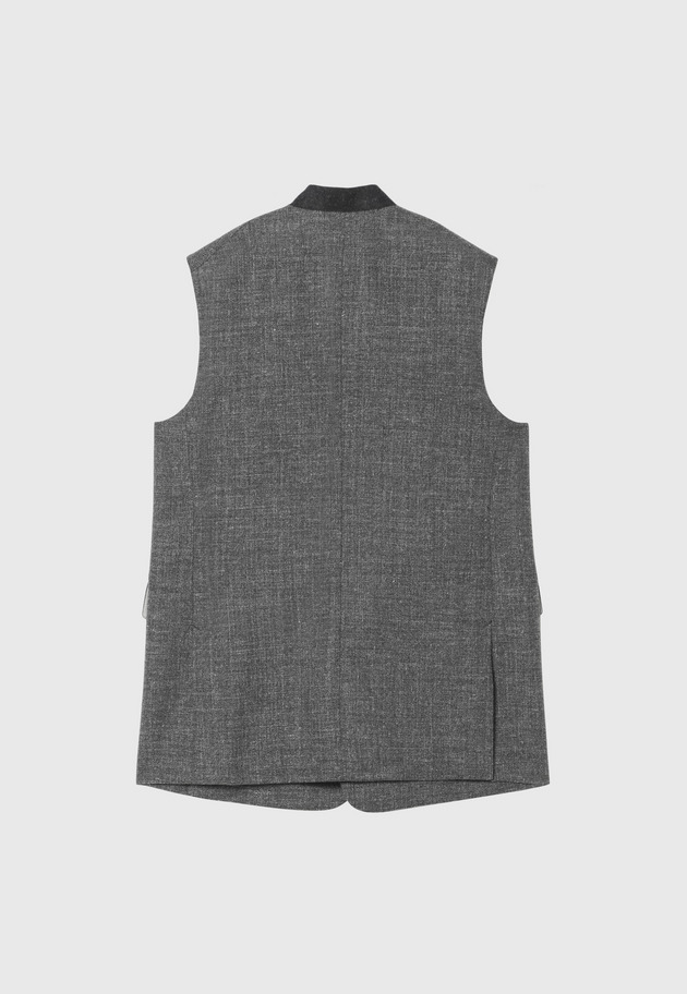 WOOL LINEN SLAB GILET 詳細画像 Chcl 10