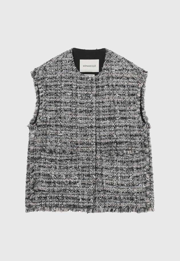 MIX YARN TWEED GILET 詳細画像 G.BE 8