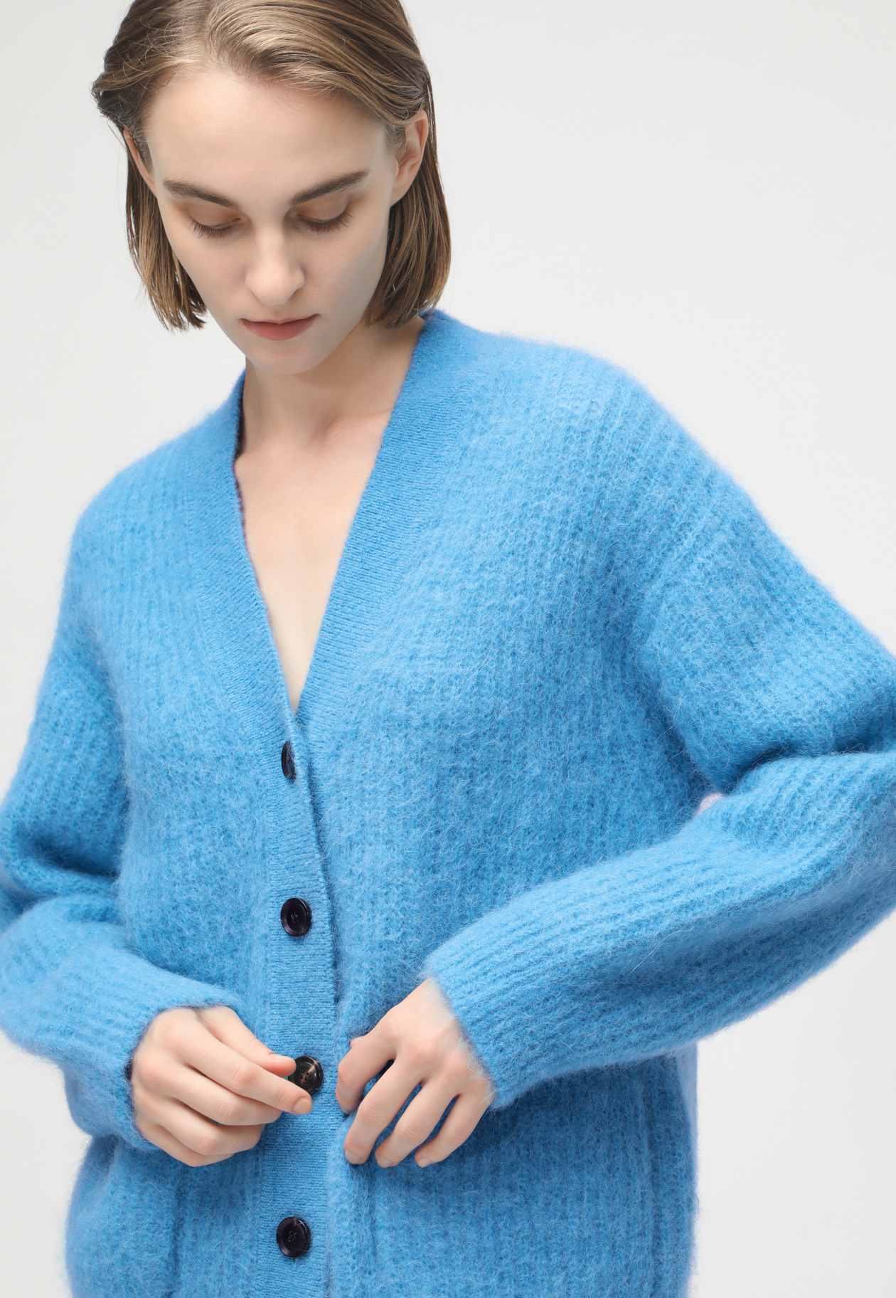 MOHAIR ALPACA CARDIGAN 詳細画像 Blue 1