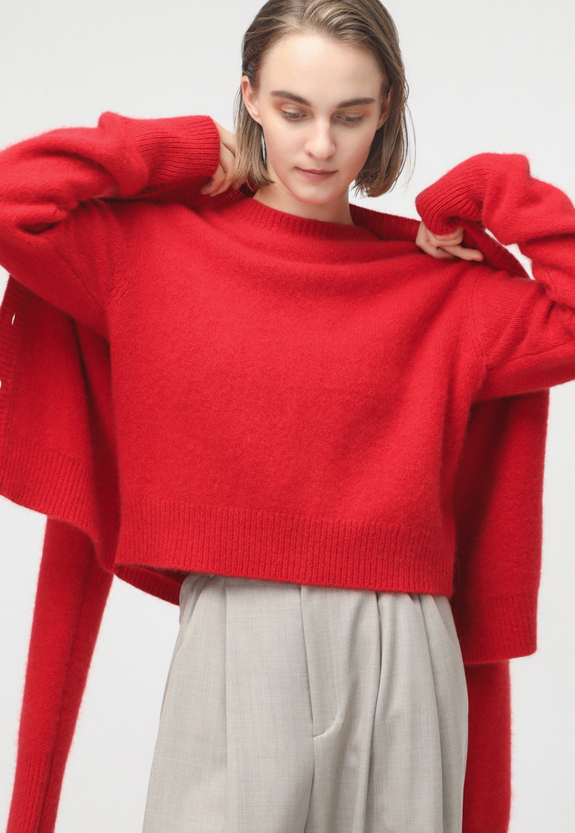 WHITE YAK CONPACT CREW NECK 詳細画像 Red 6