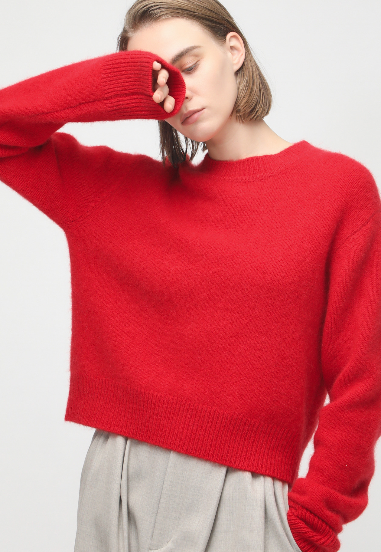 WHITE YAK CONPACT CREW NECK 詳細画像 Red 1