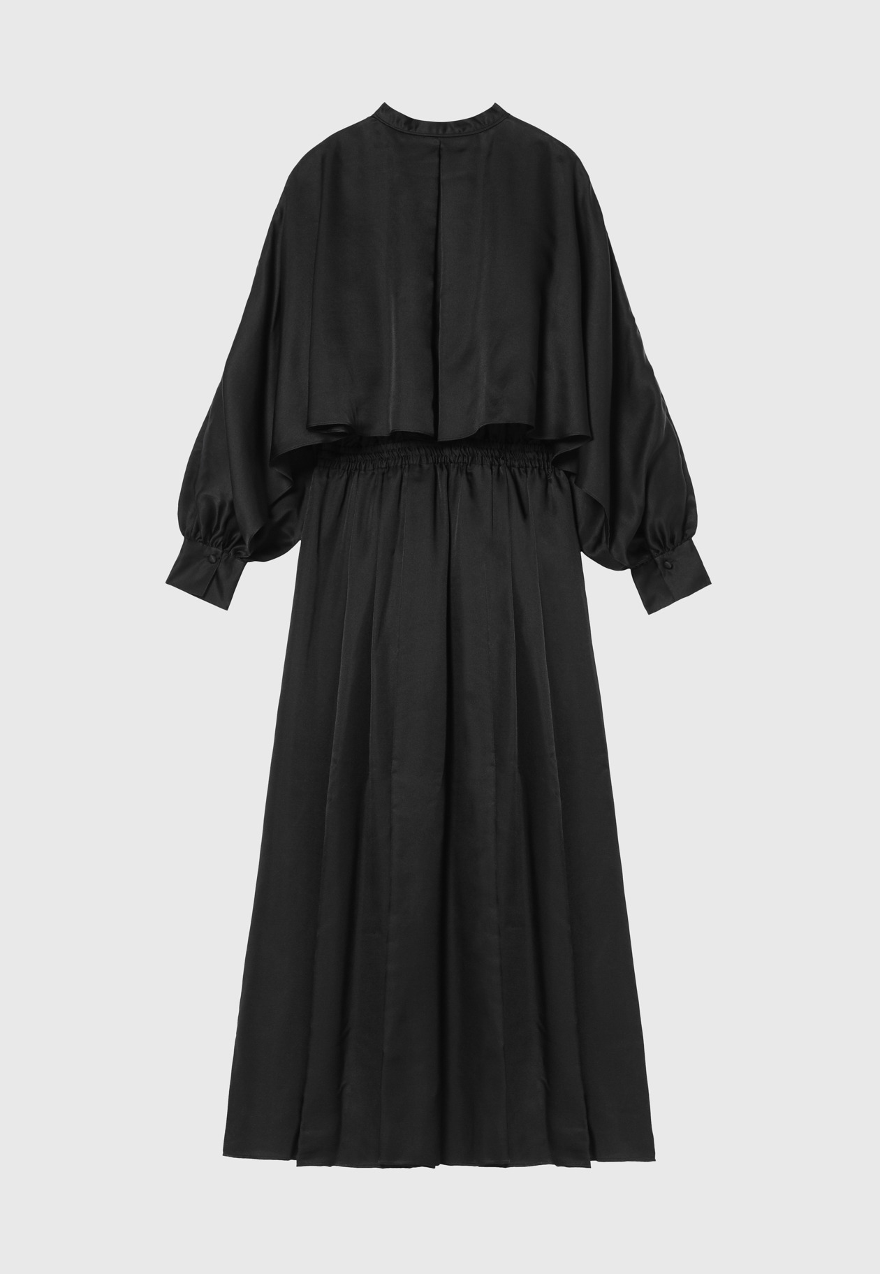 SILK CUPRA CAPE DRESS 詳細画像 Black 8