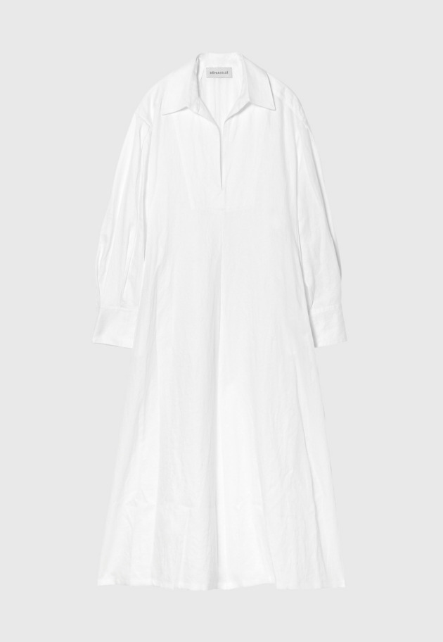 LINEN TWILL DRESS 詳細画像 White 4