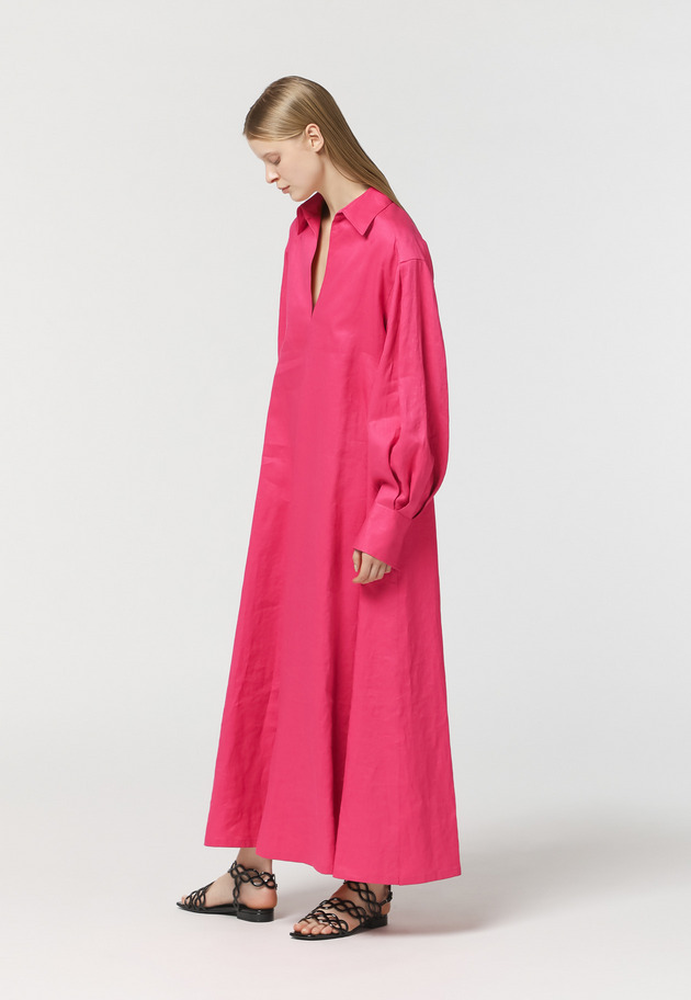 LINEN TWILL DRESS 詳細画像 Pink 2