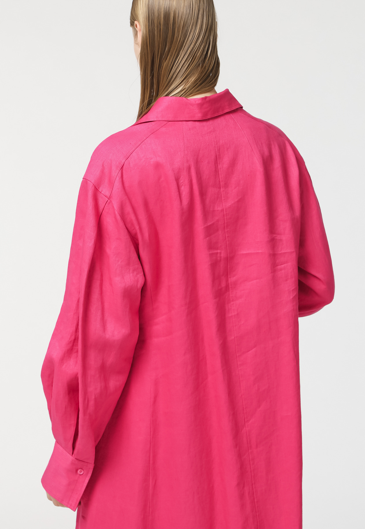 LINEN TWILL DRESS 詳細画像 Pink 5