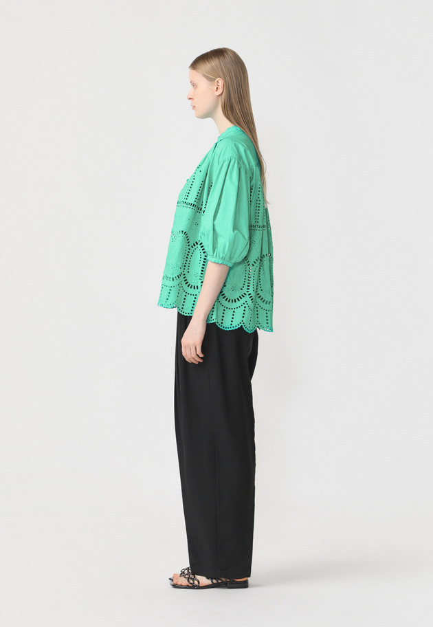 FLOWER EMBROIDERY BLOUSE 詳細画像 Green 2