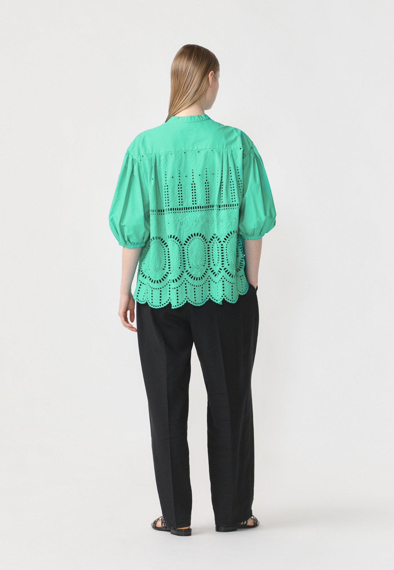 FLOWER EMBROIDERY BLOUSE 詳細画像 Green 3