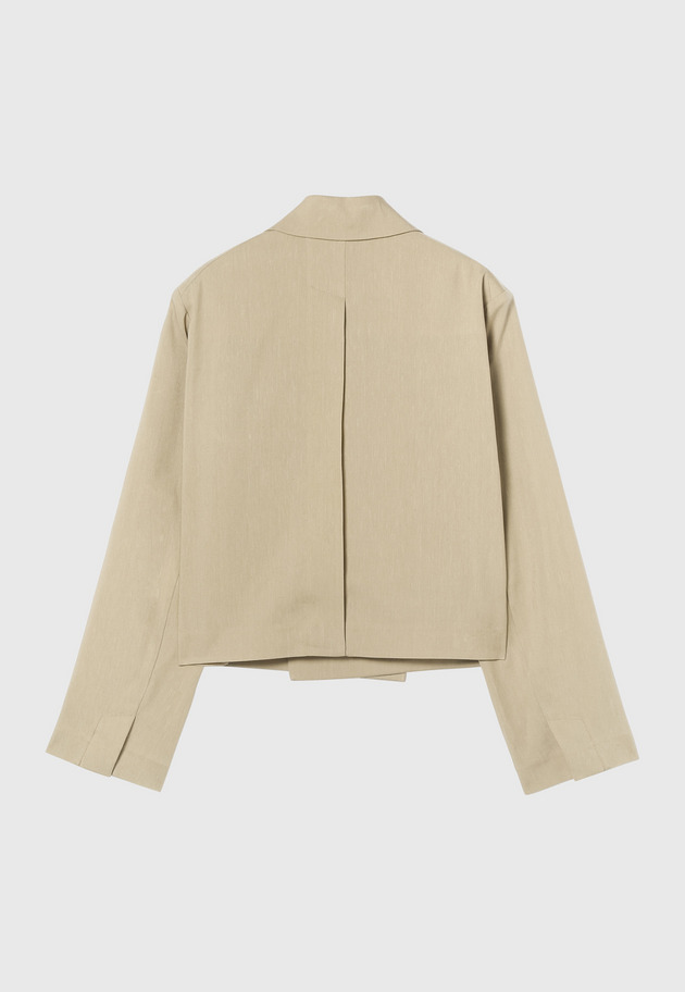 LINEN POLYESTER TWILL JACKET 詳細画像 Beige 2