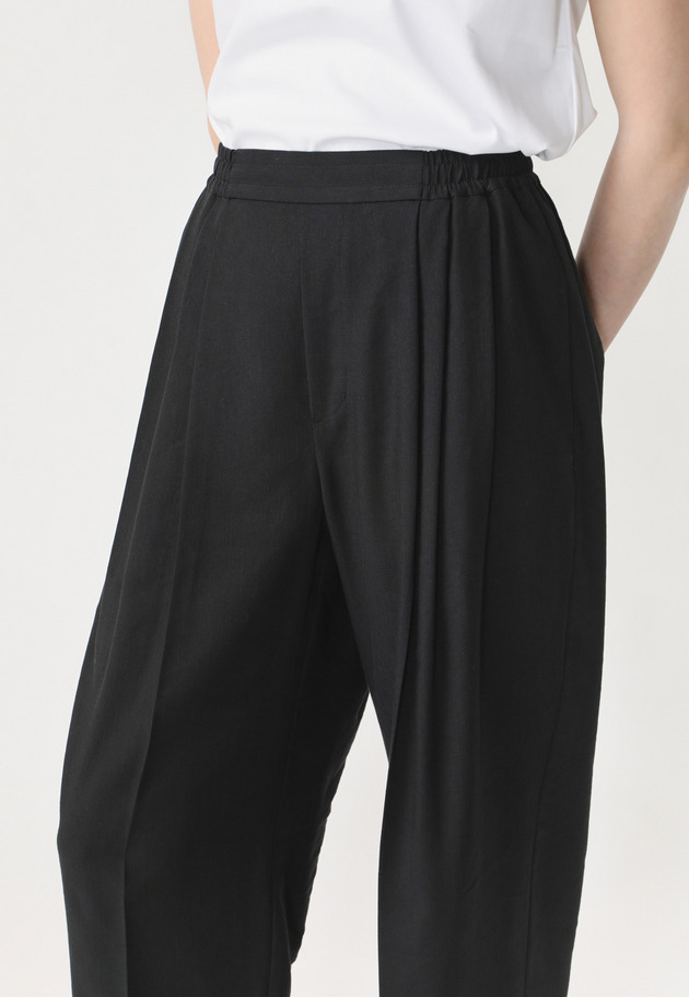 LINEN POLYESTER TWILL PANTS 詳細画像 Black 4