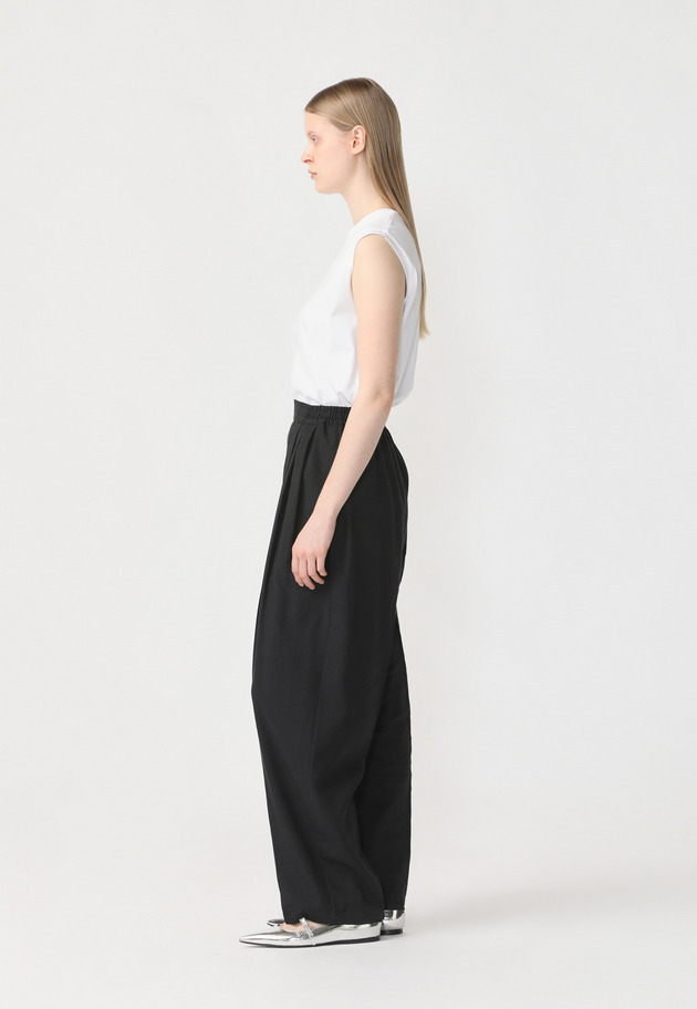 LINEN POLYESTER TWILL PANTS 詳細画像 Black 7