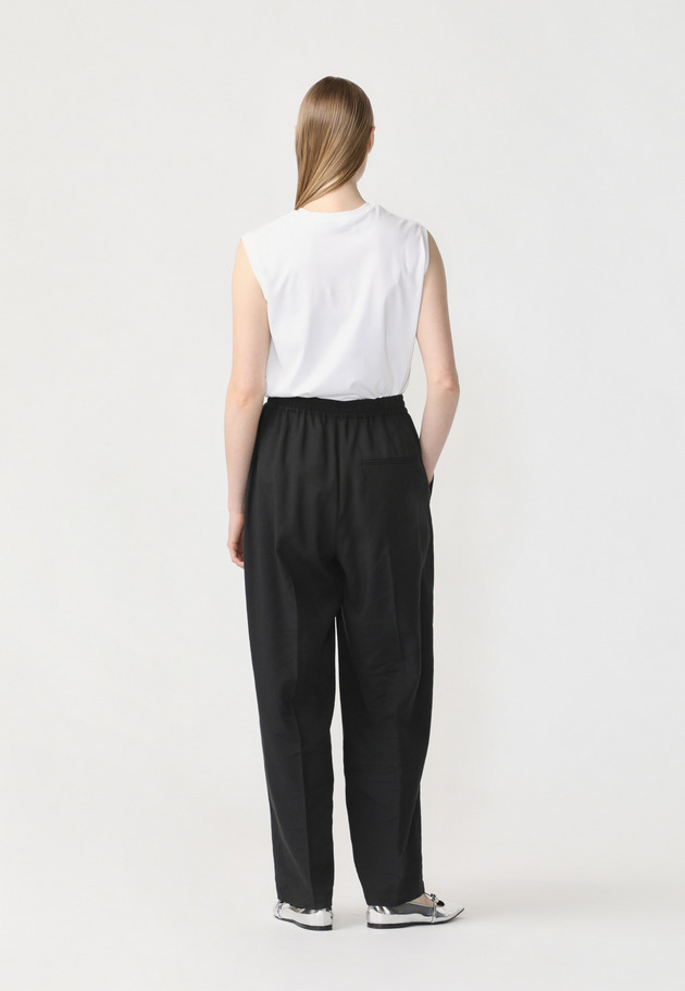 LINEN POLYESTER TWILL PANTS 詳細画像 Black 8