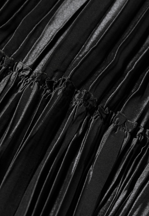 SILK POLYERTER PLEATS SKIRT 詳細画像 Black 5