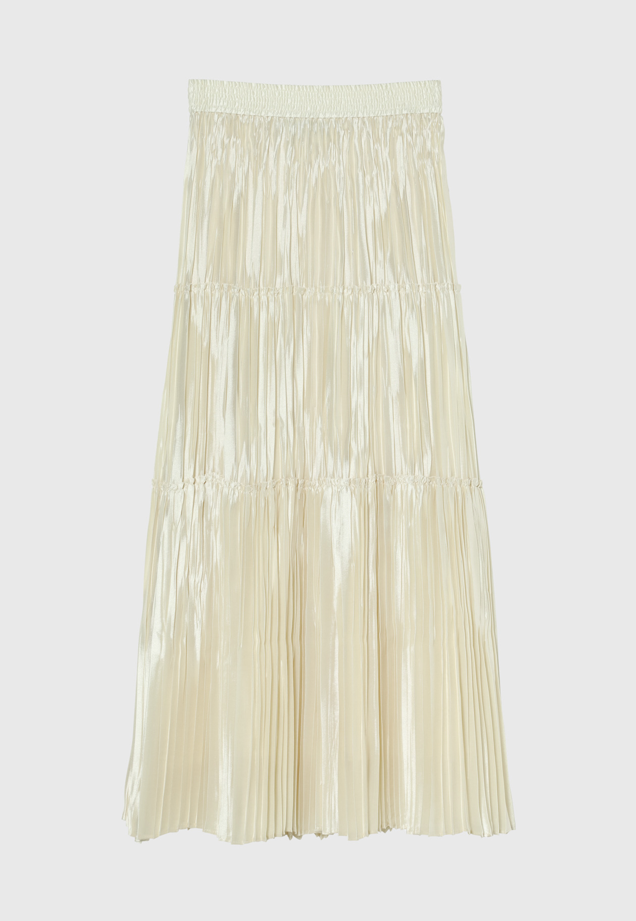 SILK POLYERTER PLEATS SKIRT 詳細画像 Ivory 1