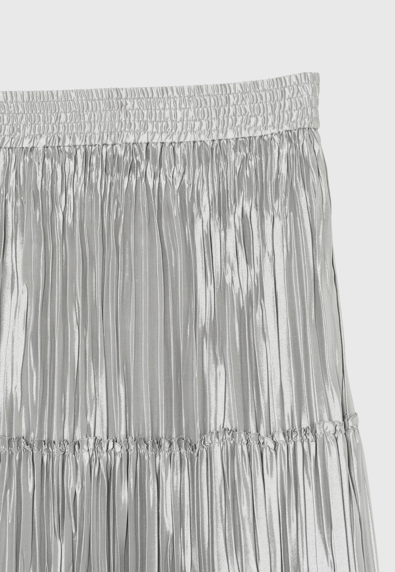 SILK POLYERTER PLEATS SKIRT 詳細画像 Silver 4