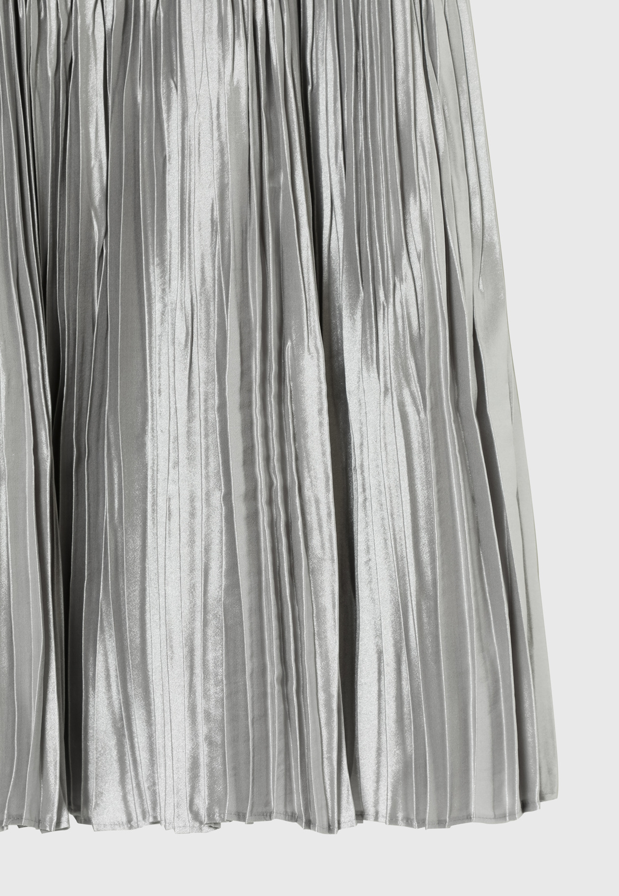 SILK POLYERTER PLEATS SKIRT 詳細画像 Silver 5