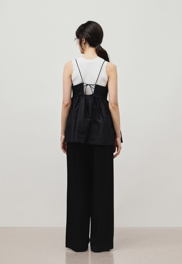 TAFFETA TUCK CAMISOLE BLOUSE / タフタタックキャミソールブラウス 詳細画像 Black 3