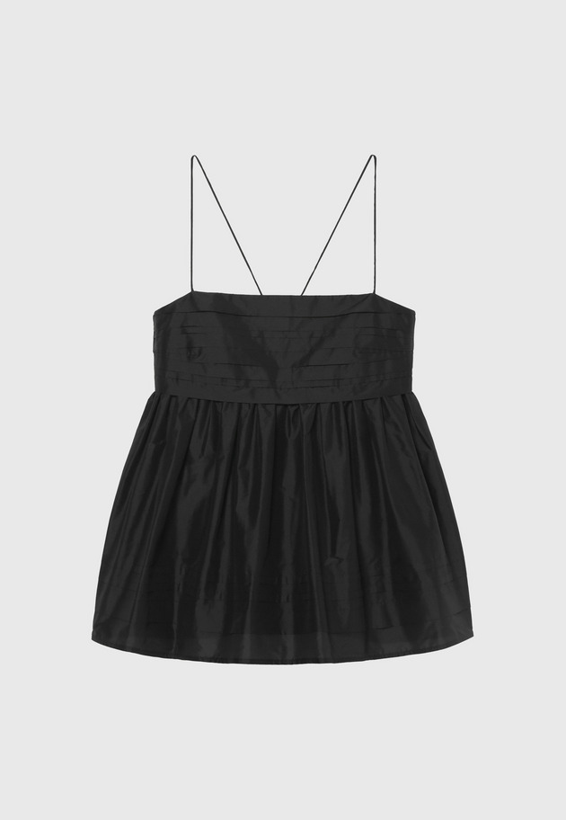 TAFFETA TUCK CAMISOLE BLOUSE / タフタタックキャミソールブラウス 詳細画像 Black 4