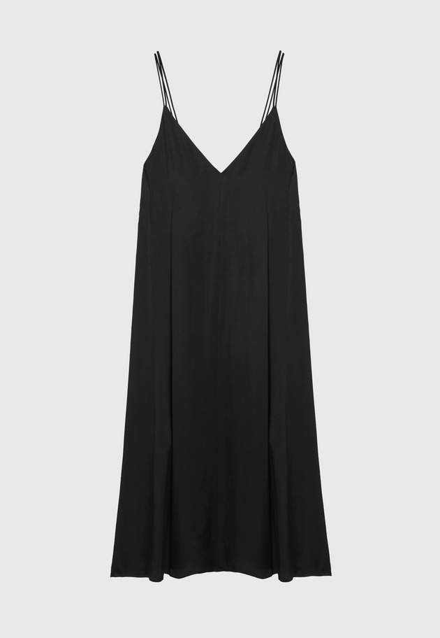 VISCOSE SATIN CAMISOLE DRESS / ヴィスコースサテンキャミソールドレス 詳細画像 Black 1