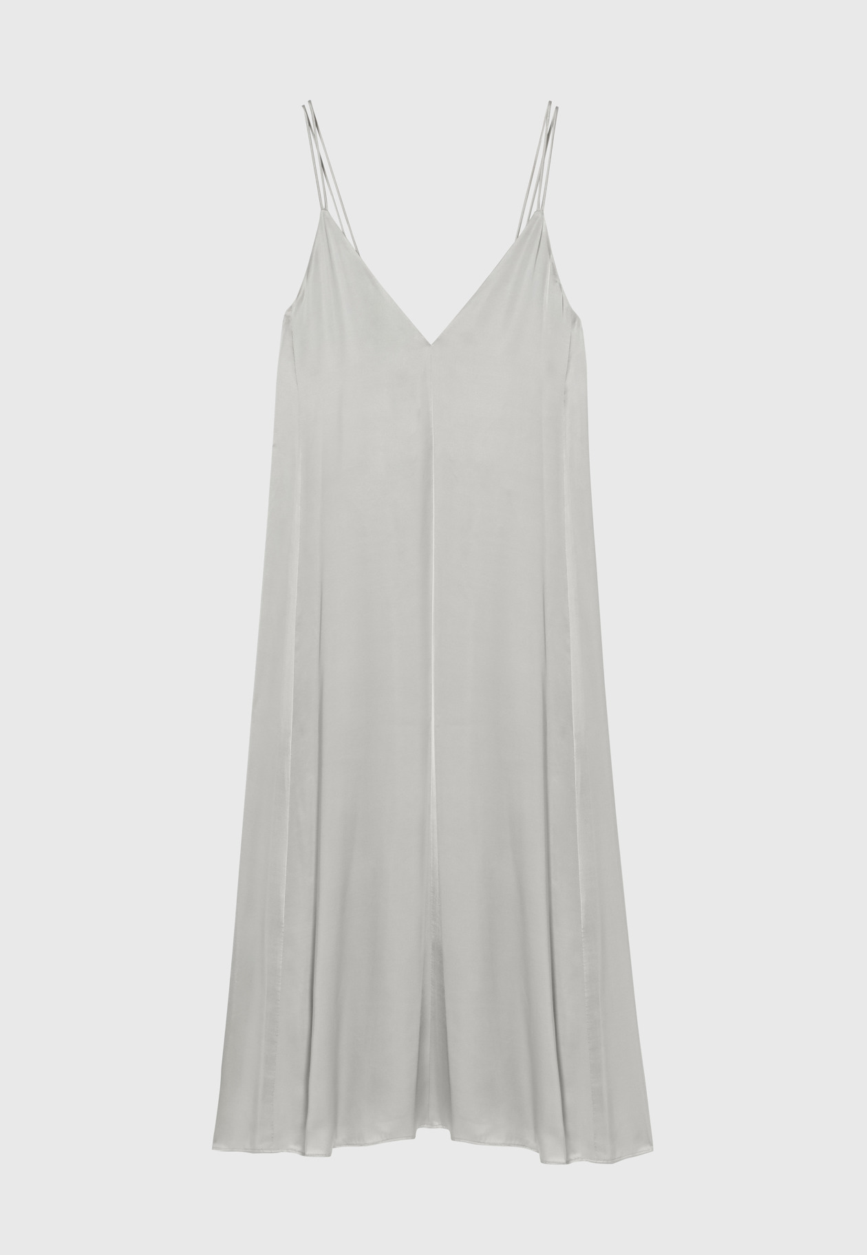 VISCOSE SATIN CAMISOLE DRESS / ヴィスコースサテンキャミソールドレス 詳細画像 L.GY 1