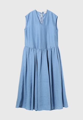 WASHABLE LINEN LACE UP DRESS / ウォッシャブルリネンレースアップドレス