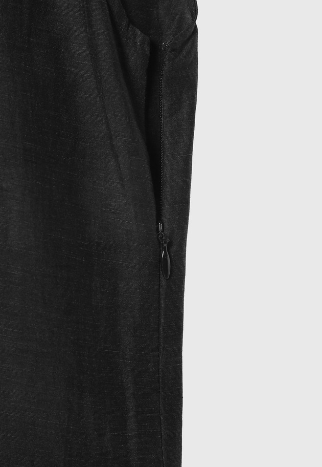 WASHABLE LINEN LACE UP DRESS / ウォッシャブルリネンレースアップドレス 詳細画像 Black 2