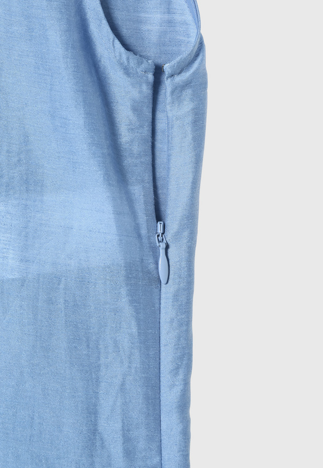 WASHABLE LINEN LACE UP DRESS / ウォッシャブルリネンレースアップドレス 詳細画像 Blue 6