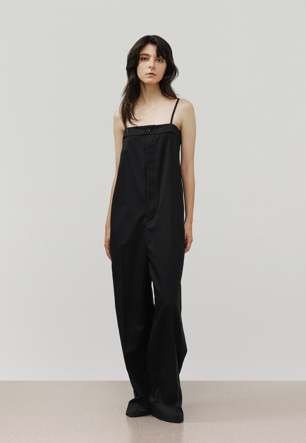 WOOL GABARDINE SALOPETTE / ウールギャバジンサロペット 詳細画像 Black 1