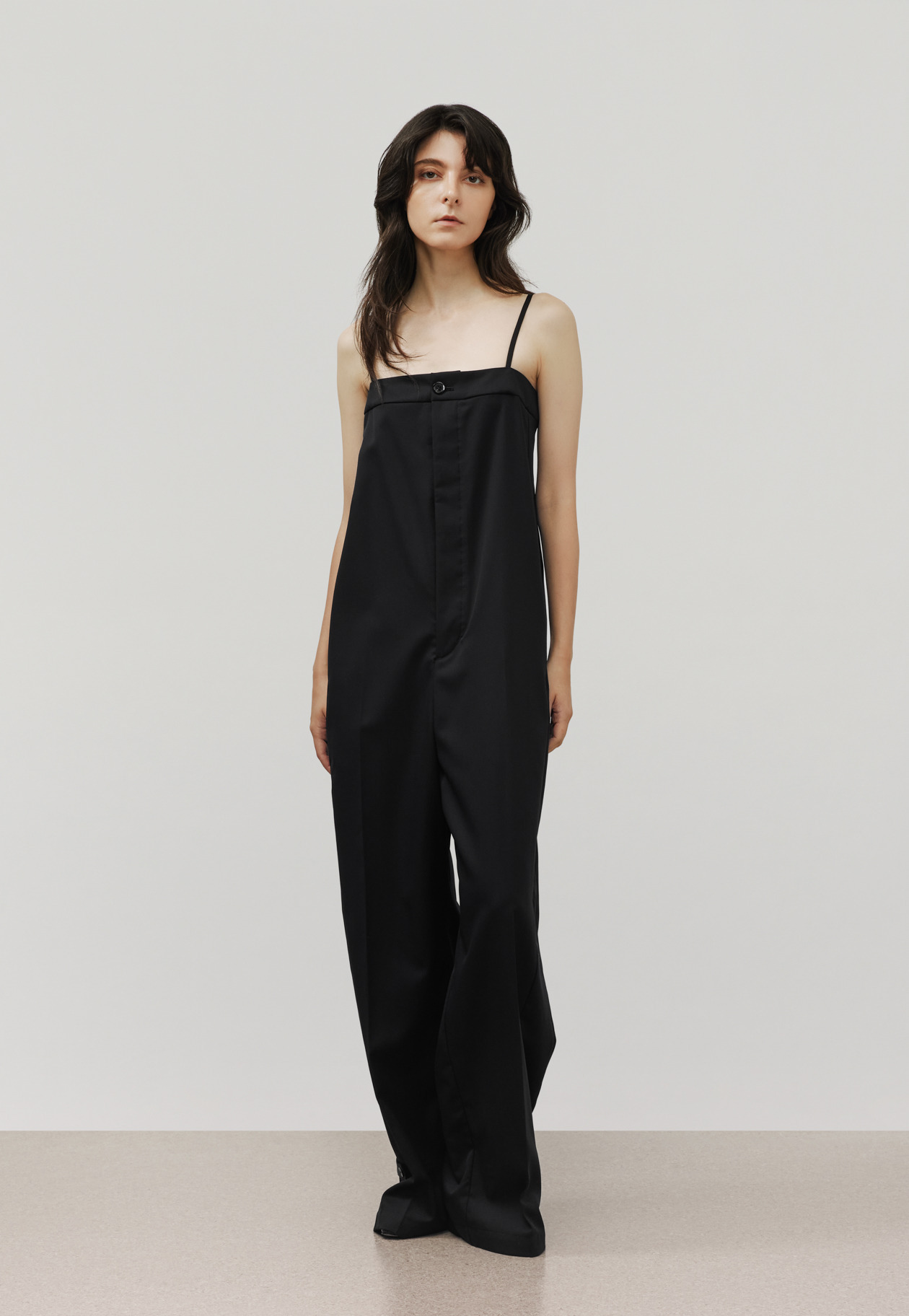 WOOL GABARDINE SALOPETTE / ウールギャバジンサロペット 詳細画像 Black 1