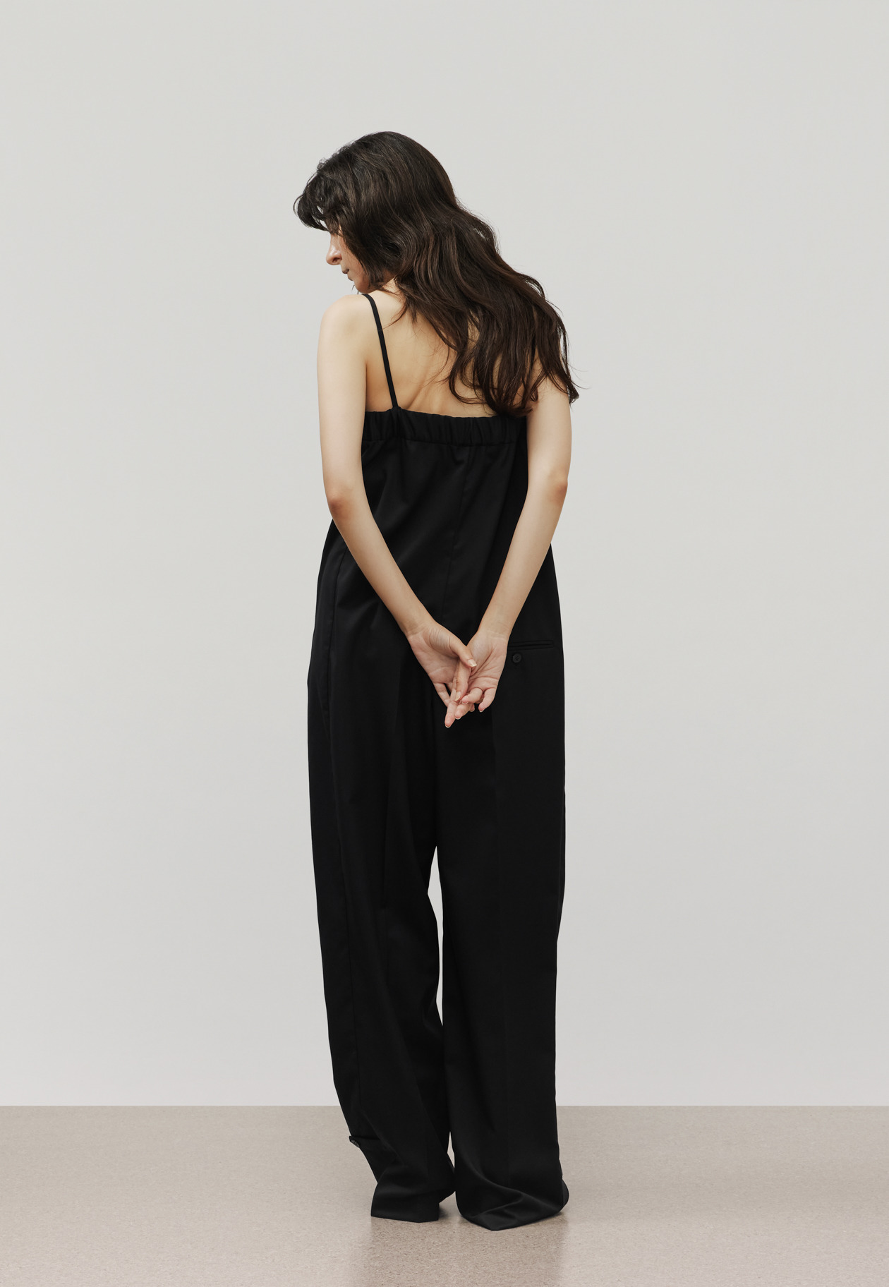 WOOL GABARDINE SALOPETTE / ウールギャバジンサロペット 詳細画像 Black 3