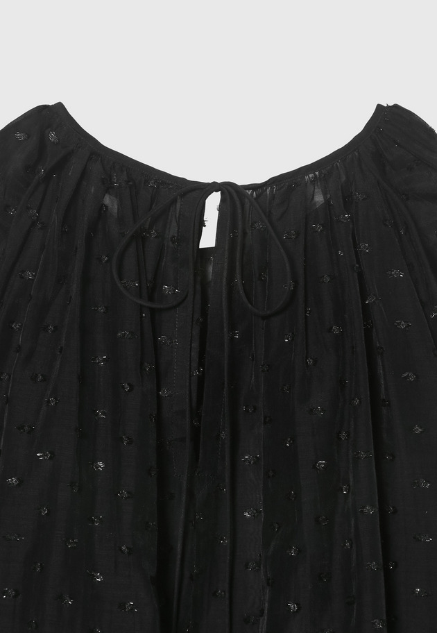LAME JACQUARD BLOUSE / ラメジャガードブラウス 詳細画像 Black 4
