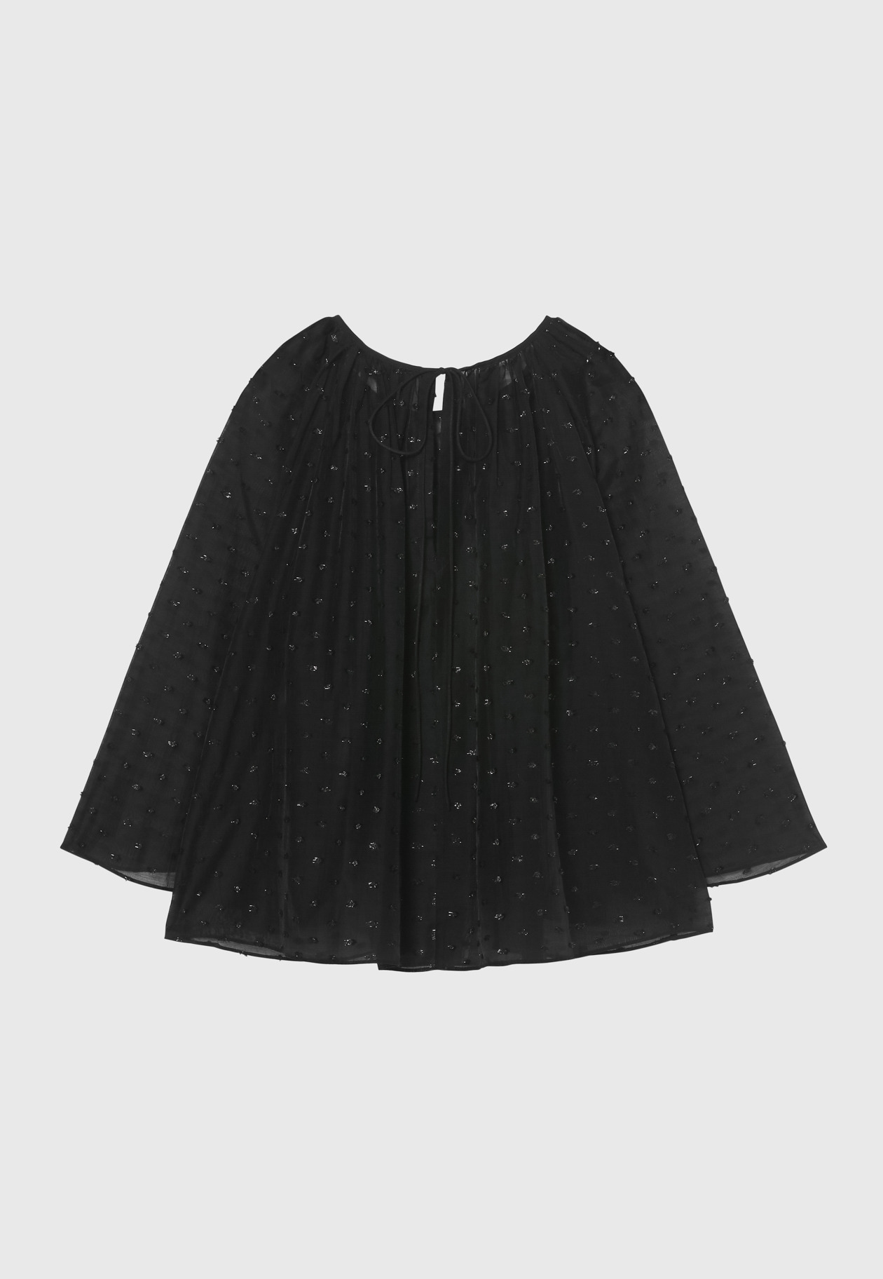 LAME JACQUARD BLOUSE / ラメジャガードブラウス 詳細画像 Black 2
