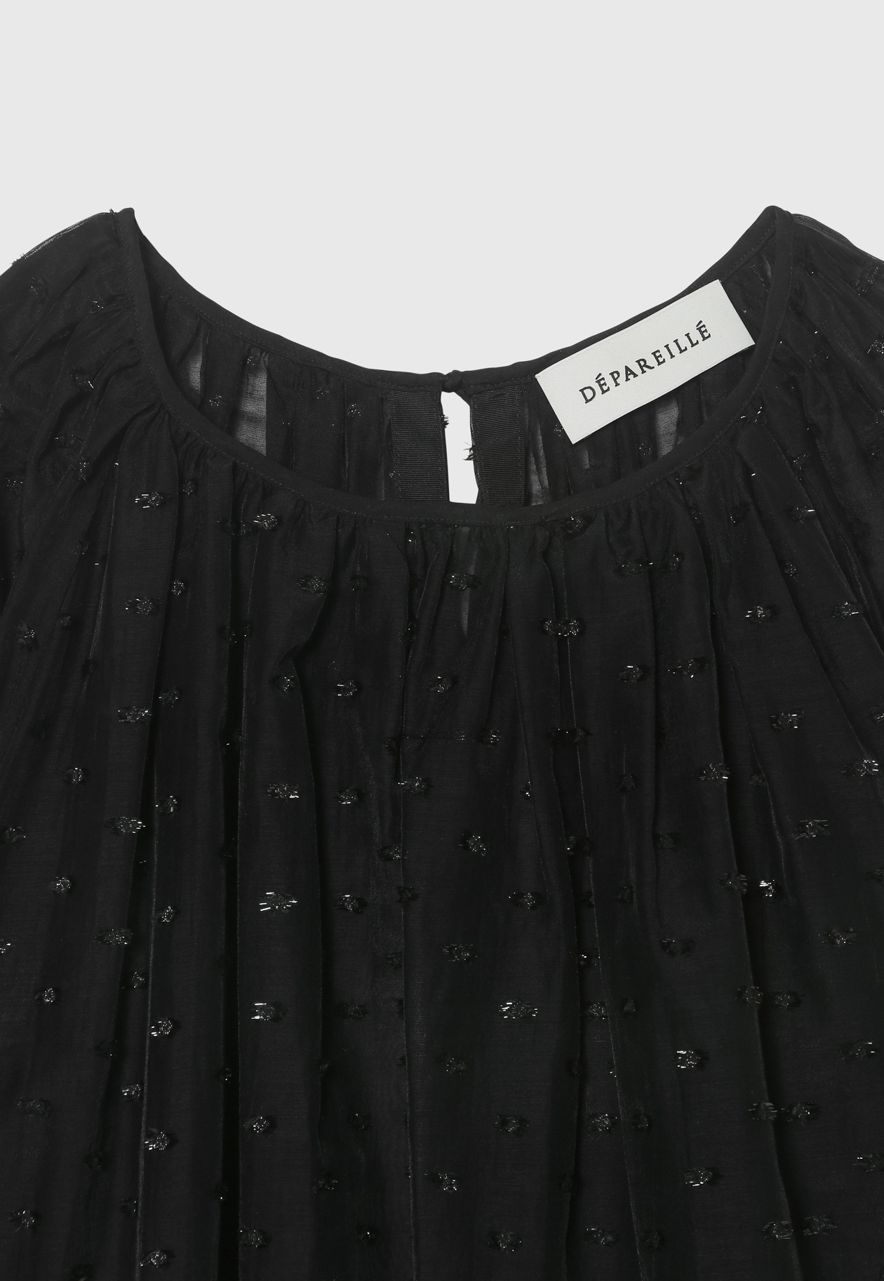LAME JACQUARD BLOUSE / ラメジャガードブラウス 詳細画像 Black 3