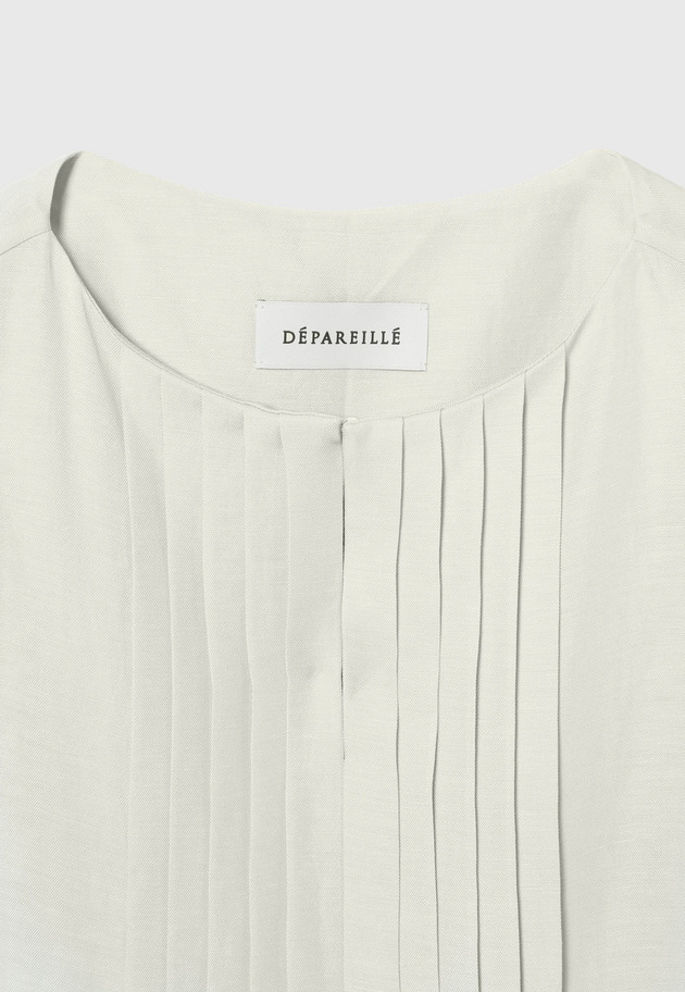 TWILL WASHER TUCK NO SLEEVE BLOUSE / ツイルワッシャータックノースリーブブラウス 詳細画像 Beige 9