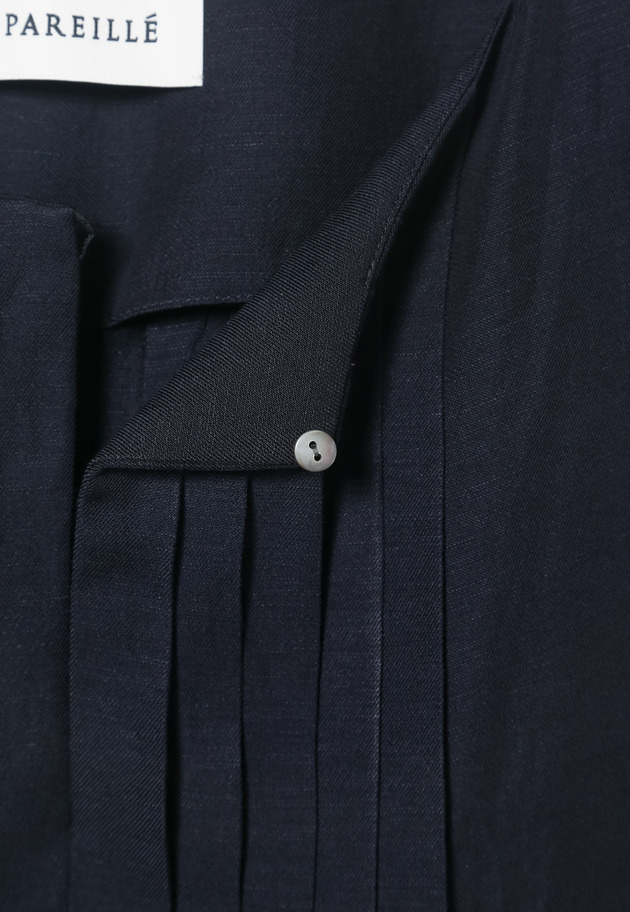 TWILL WASHER TUCK NO SLEEVE BLOUSE / ツイルワッシャータックノースリーブブラウス 詳細画像 Navy 2