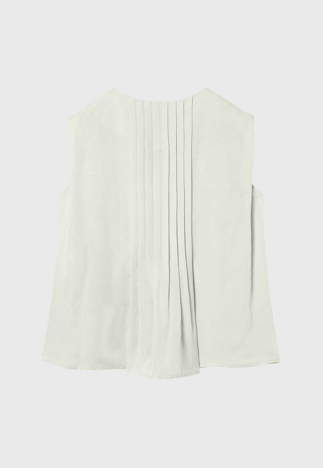 TWILL WASHER TUCK NO SLEEVE BLOUSE / ツイルワッシャータックノースリーブブラウス 詳細画像 Beige 8