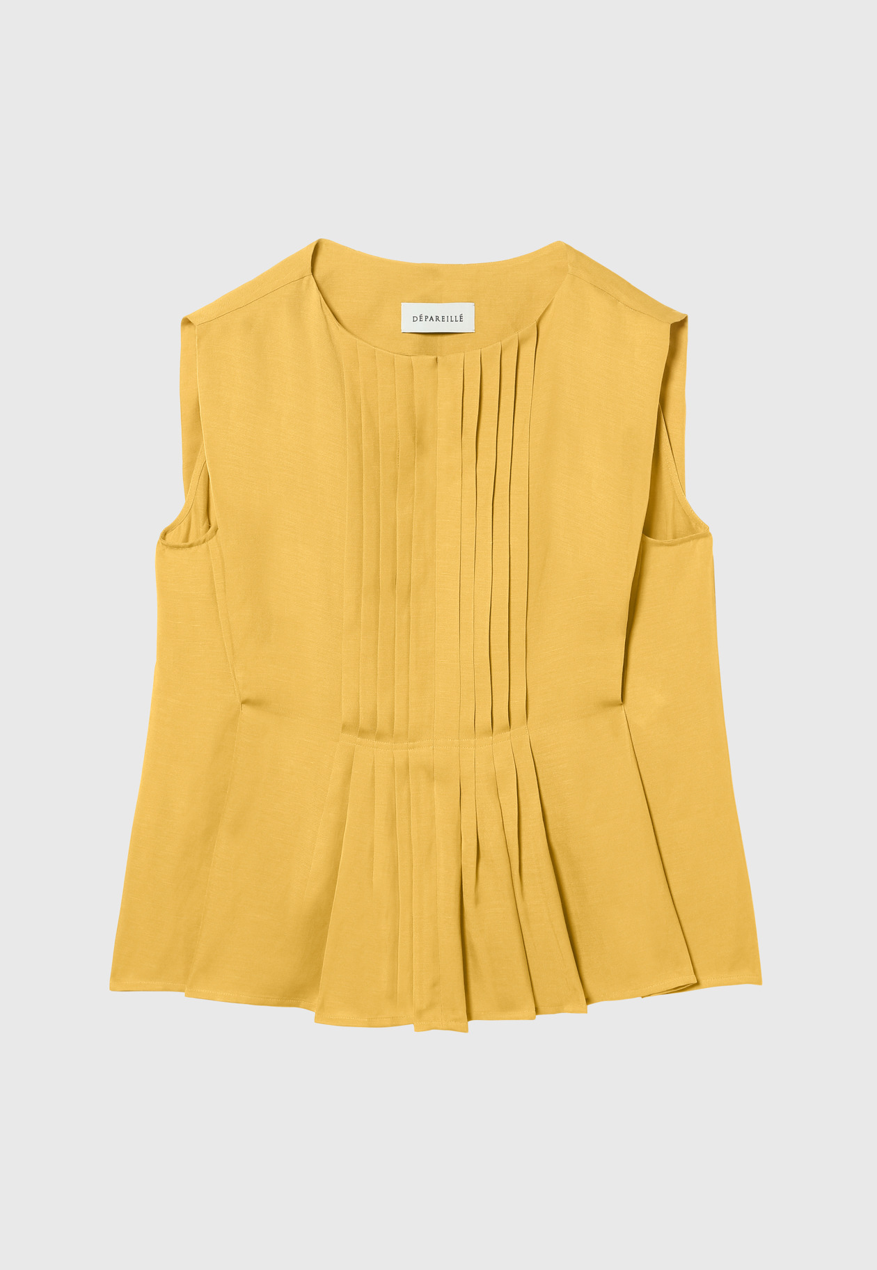 TWILL WASHER TUCK NO SLEEVE BLOUSE / ツイルワッシャータックノースリーブブラウス 詳細画像 Yellow 1