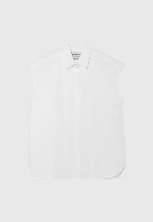 COTTON NYLON CACHE-COEUR BLOUSE / コットンナイロンカシュクールブラウス 詳細画像 White 1