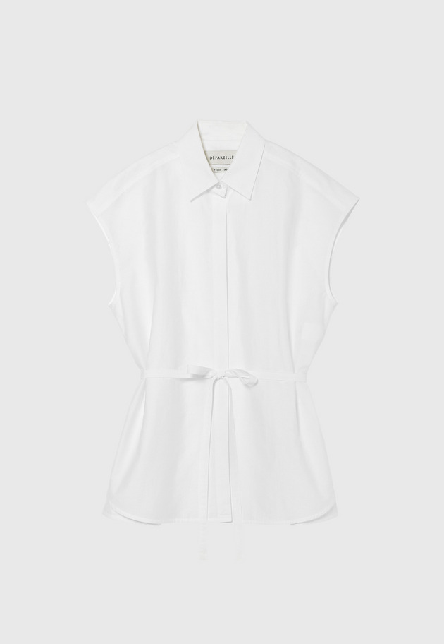 COTTON NYLON CACHE-COEUR BLOUSE / コットンナイロンカシュクールブラウス 詳細画像 White 5